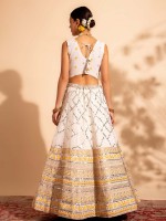 Off White Pure Georgette Readymade Lehenga Choli